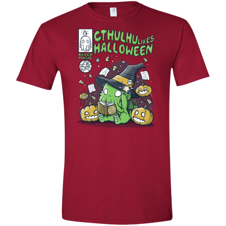 T-Shirts Cardinal Red / S Cthulhu Likes Halloween Men's Semi-Fitted Softstyle