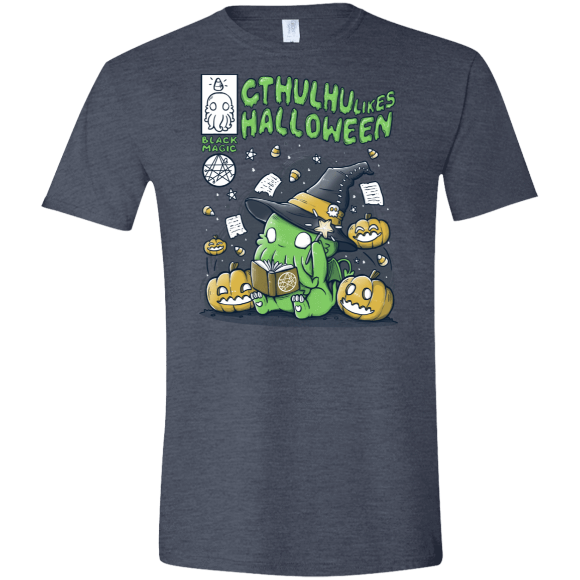 T-Shirts Heather Navy / S Cthulhu Likes Halloween Men's Semi-Fitted Softstyle