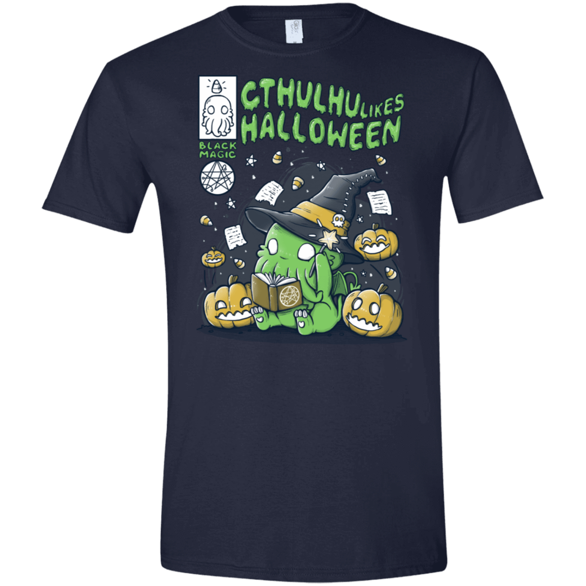 T-Shirts Navy / S Cthulhu Likes Halloween Men's Semi-Fitted Softstyle