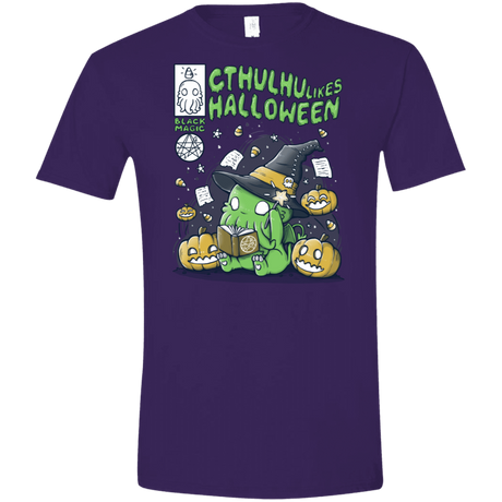 T-Shirts Purple / S Cthulhu Likes Halloween Men's Semi-Fitted Softstyle