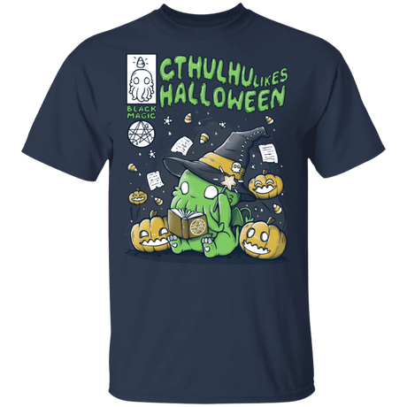 T-Shirts Navy / S Cthulhu Likes Halloween T-Shirt