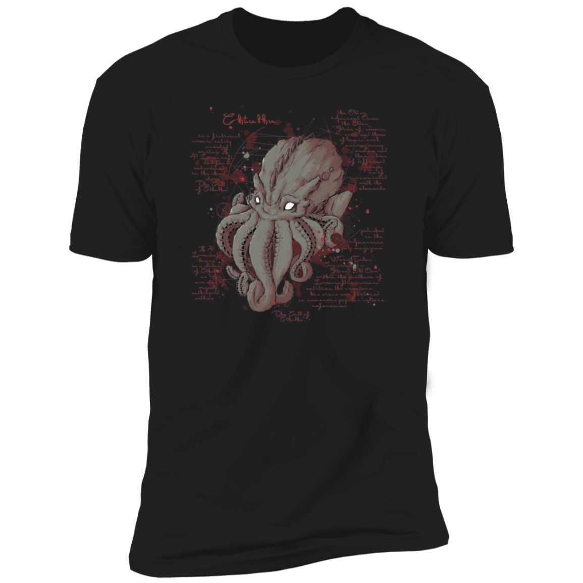 T-Shirts Black / X-Small Cthulhu Note Men's Premium T-Shirt