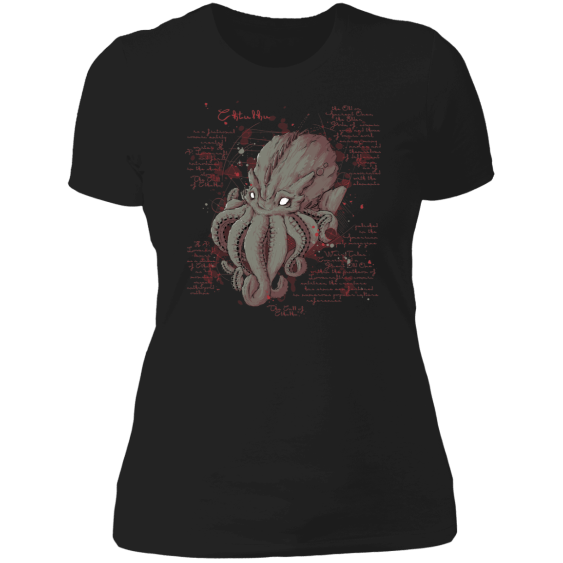 T-Shirts Black / X-Small Cthulhu Note Women's Premium T-Shirt