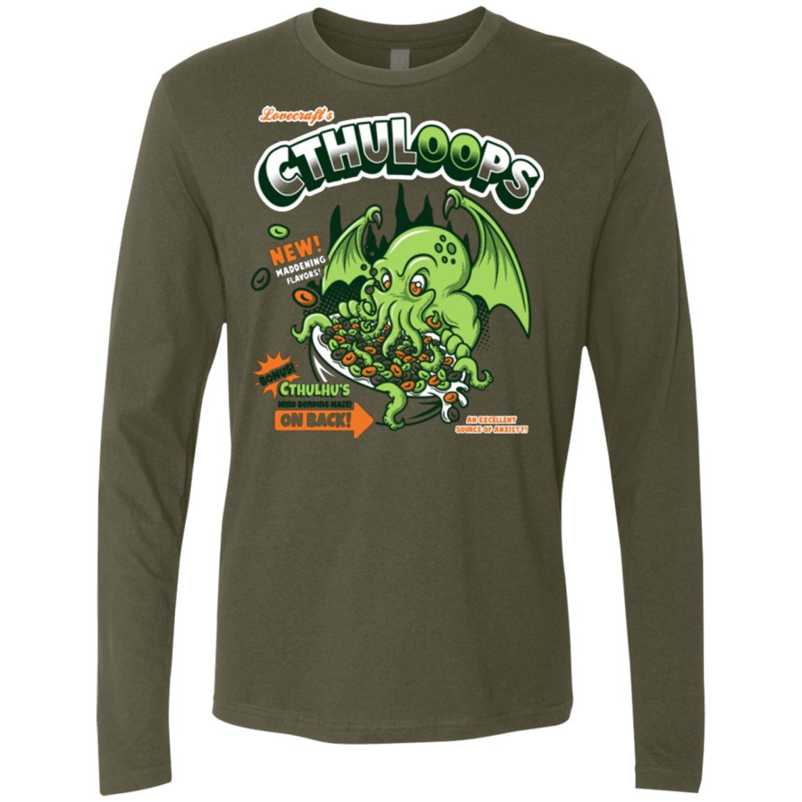 T-Shirts Military Green / Small Cthuloops Men's Premium Long Sleeve