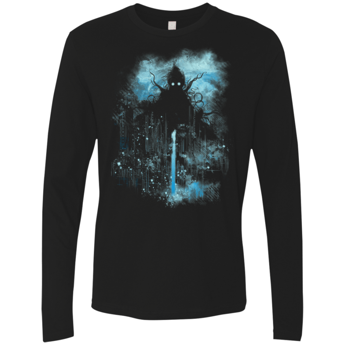 T-Shirts Black / S Cthulu Class Vs Little Hero Men's Premium Long Sleeve