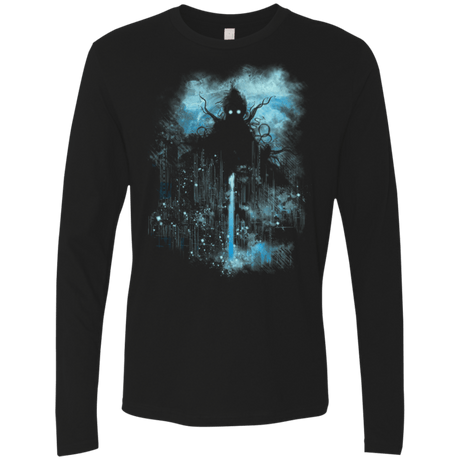 T-Shirts Black / S Cthulu Class Vs Little Hero Men's Premium Long Sleeve