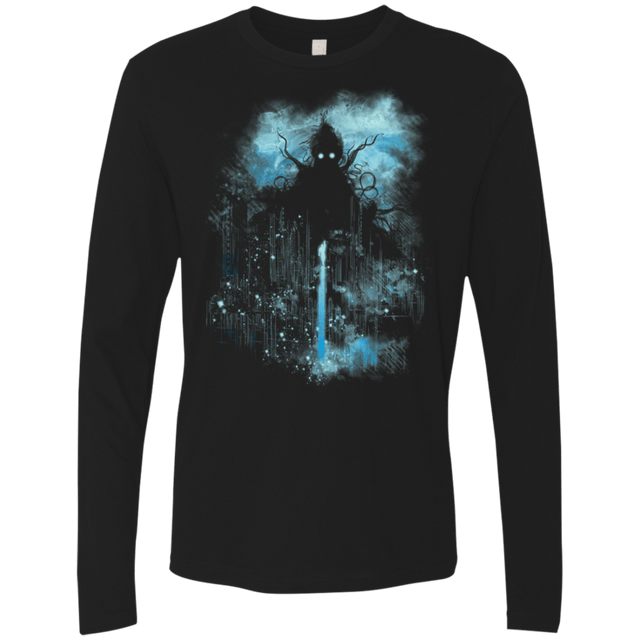 T-Shirts Black / S Cthulu Class Vs Little Hero Men's Premium Long Sleeve