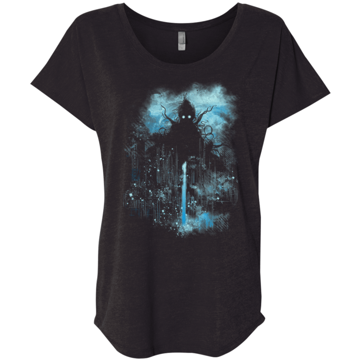 T-Shirts Vintage Black / X-Small Cthulu Class Vs Little Hero Triblend Dolman Sleeve