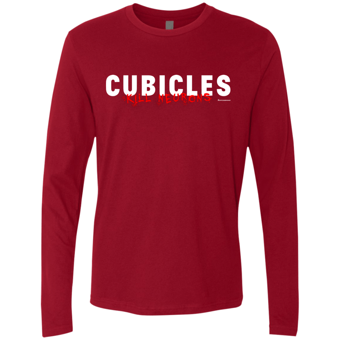T-Shirts Cardinal / Small Cubicles Kill Neurons Men's Premium Long Sleeve