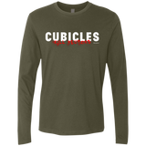 T-Shirts Military Green / Small Cubicles Kill Neurons Men's Premium Long Sleeve