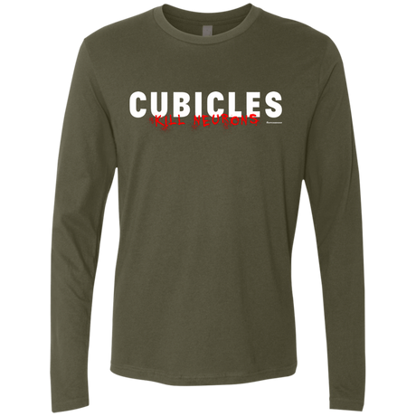 T-Shirts Military Green / Small Cubicles Kill Neurons Men's Premium Long Sleeve