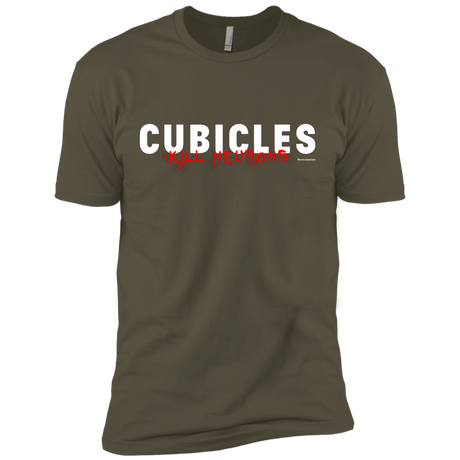 T-Shirts Military Green / X-Small Cubicles Kill Neurons Men's Premium T-Shirt