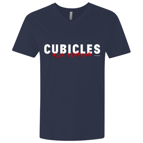T-Shirts Midnight Navy / X-Small Cubicles Kill Neurons Men's Premium V-Neck