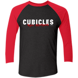 T-Shirts Vintage Black/Vintage Red / X-Small Cubicles Kill Neurons Men's Triblend 3/4 Sleeve
