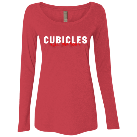 T-Shirts Vintage Red / Small Cubicles Kill Neurons Women's Triblend Long Sleeve Shirt