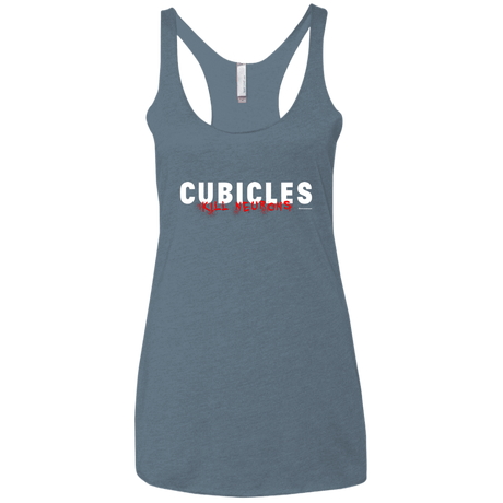 T-Shirts Indigo / X-Small Cubicles Kill Neurons Women's Triblend Racerback Tank