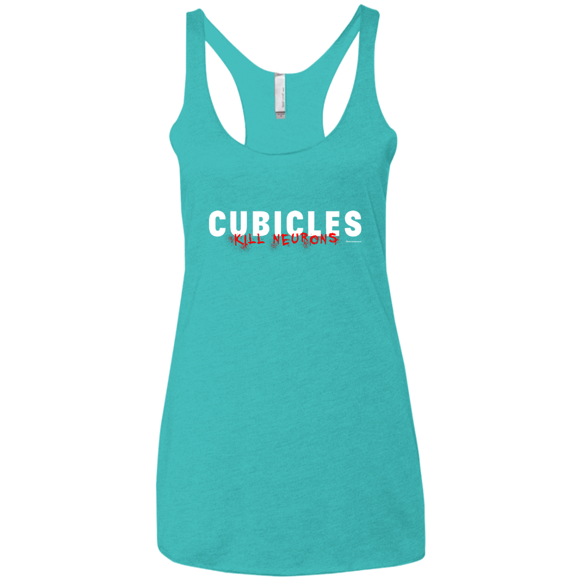 T-Shirts Tahiti Blue / X-Small Cubicles Kill Neurons Women's Triblend Racerback Tank