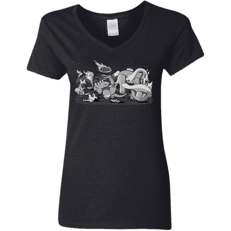 T-Shirts Black / S Cubistextinction Women's V-Neck T-Shirt