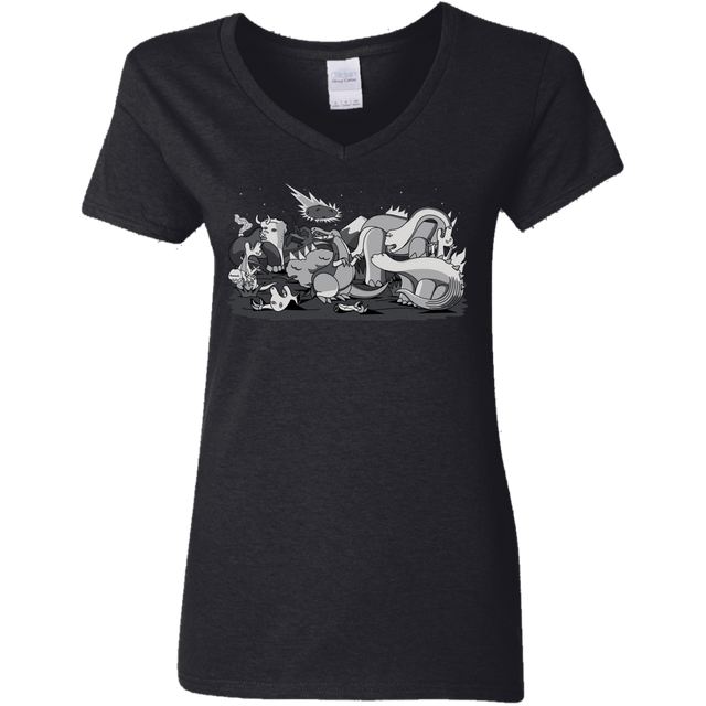 T-Shirts Black / S Cubistextinction Women's V-Neck T-Shirt