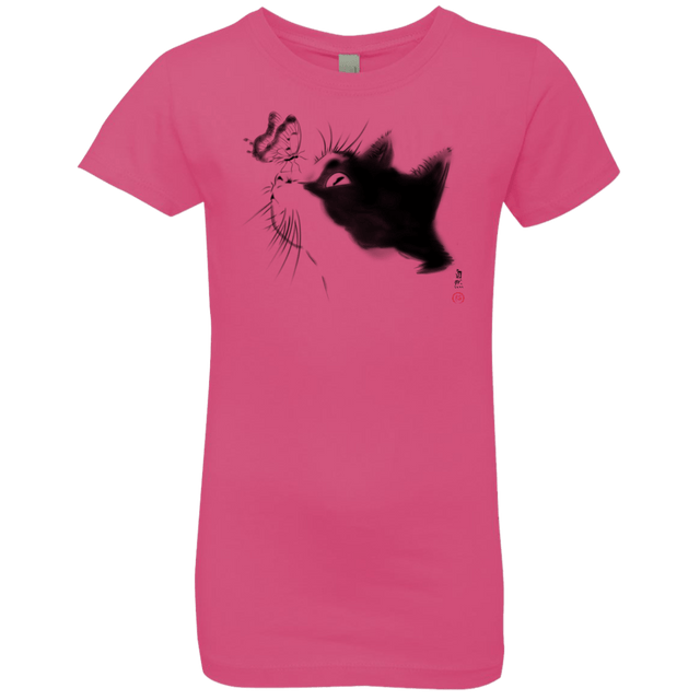 T-Shirts Hot Pink / YXS Curious Cat Girls Premium T-Shirt