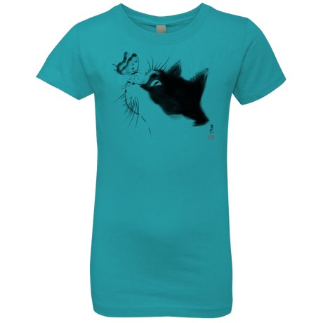 T-Shirts Tahiti Blue / YXS Curious Cat Girls Premium T-Shirt