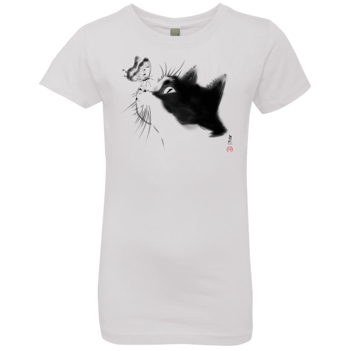T-Shirts White / YXS Curious Cat Girls Premium T-Shirt