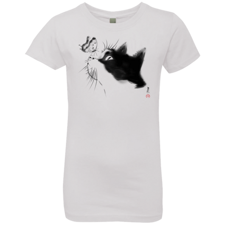 T-Shirts White / YXS Curious Cat Girls Premium T-Shirt