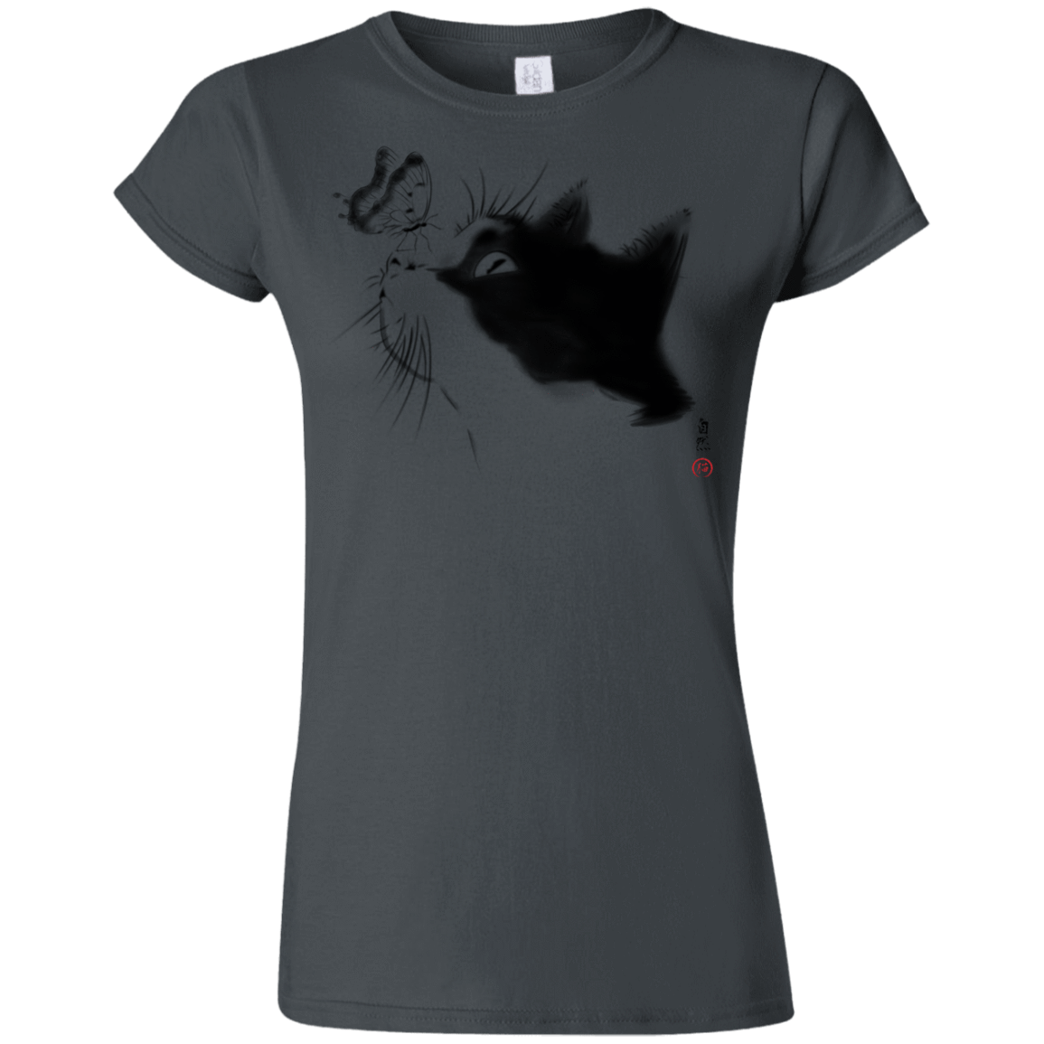 T-Shirts Charcoal / S Curious Cat Junior Slimmer-Fit T-Shirt