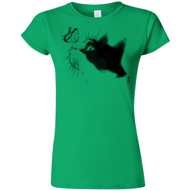 T-Shirts Irish Green / S Curious Cat Junior Slimmer-Fit T-Shirt