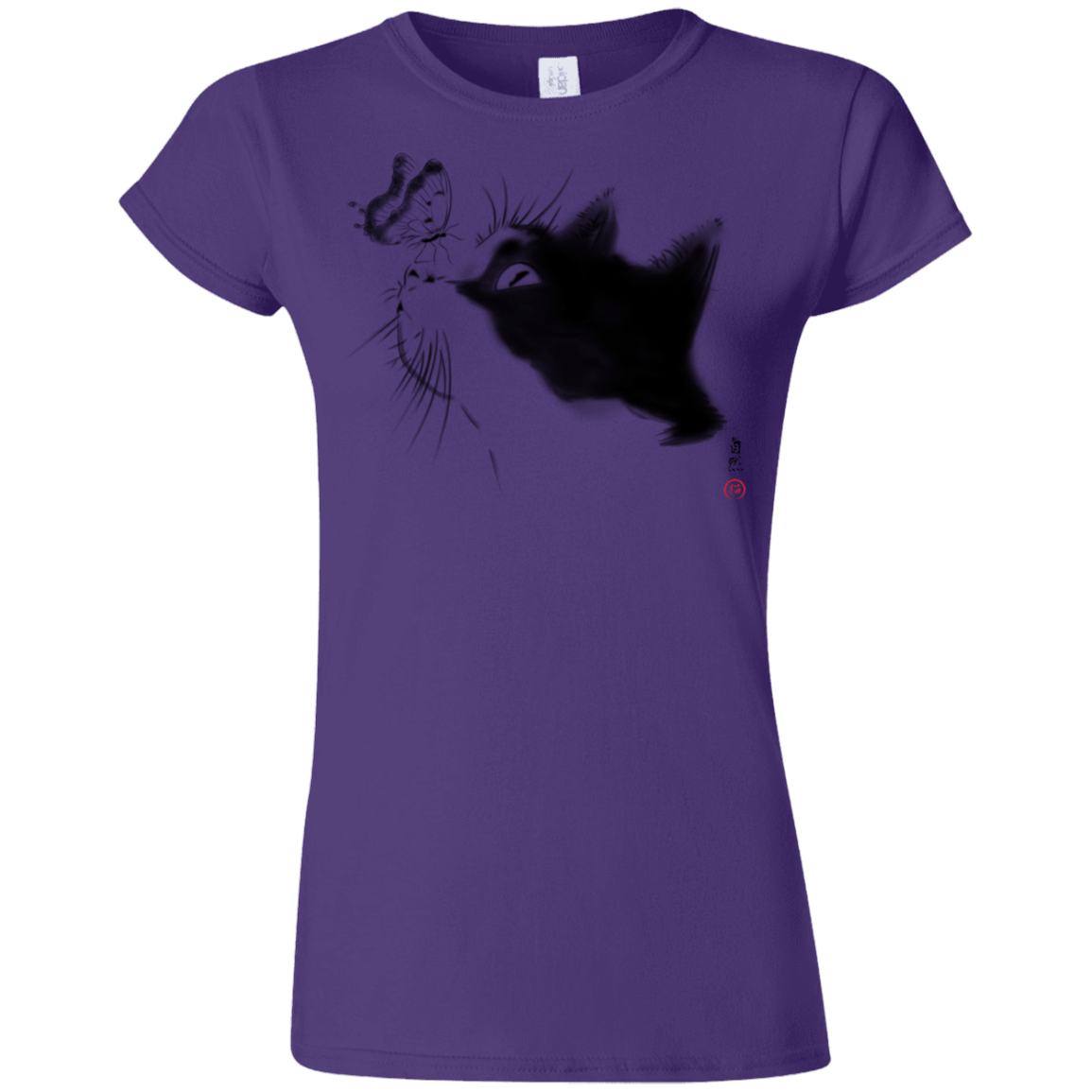 T-Shirts Purple / S Curious Cat Junior Slimmer-Fit T-Shirt