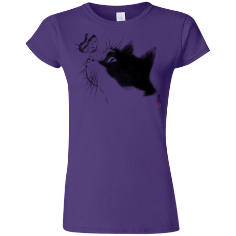 T-Shirts Purple / S Curious Cat Junior Slimmer-Fit T-Shirt