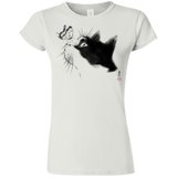 T-Shirts White / S Curious Cat Junior Slimmer-Fit T-Shirt