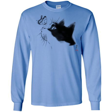 T-Shirts Carolina Blue / S Curious Cat Men's Long Sleeve T-Shirt