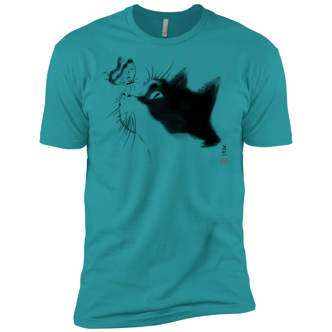 T-Shirts Tahiti Blue / X-Small Curious Cat Men's Premium T-Shirt