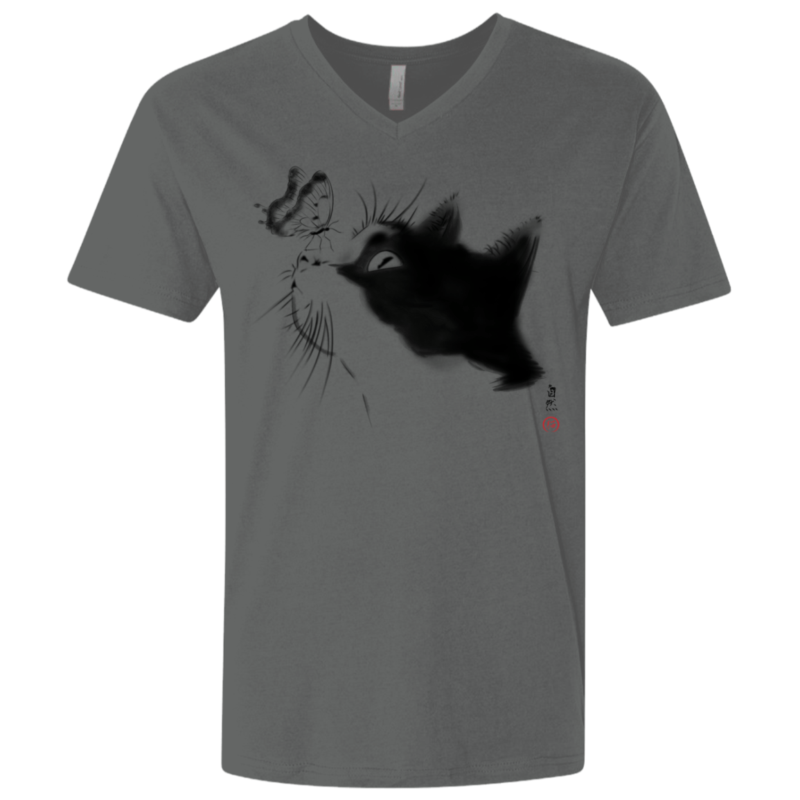T-Shirts Heavy Metal / X-Small Curious Cat Men's Premium V-Neck