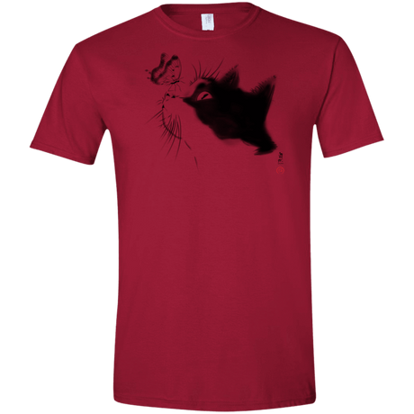 T-Shirts Cardinal Red / S Curious Cat Men's Semi-Fitted Softstyle
