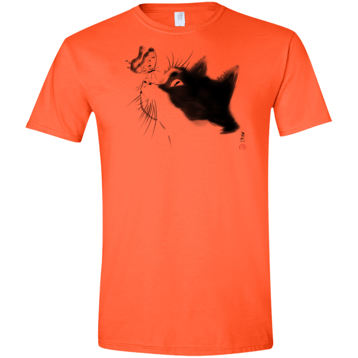 T-Shirts Orange / S Curious Cat Men's Semi-Fitted Softstyle