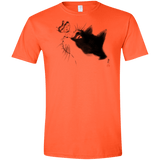 T-Shirts Orange / S Curious Cat Men's Semi-Fitted Softstyle
