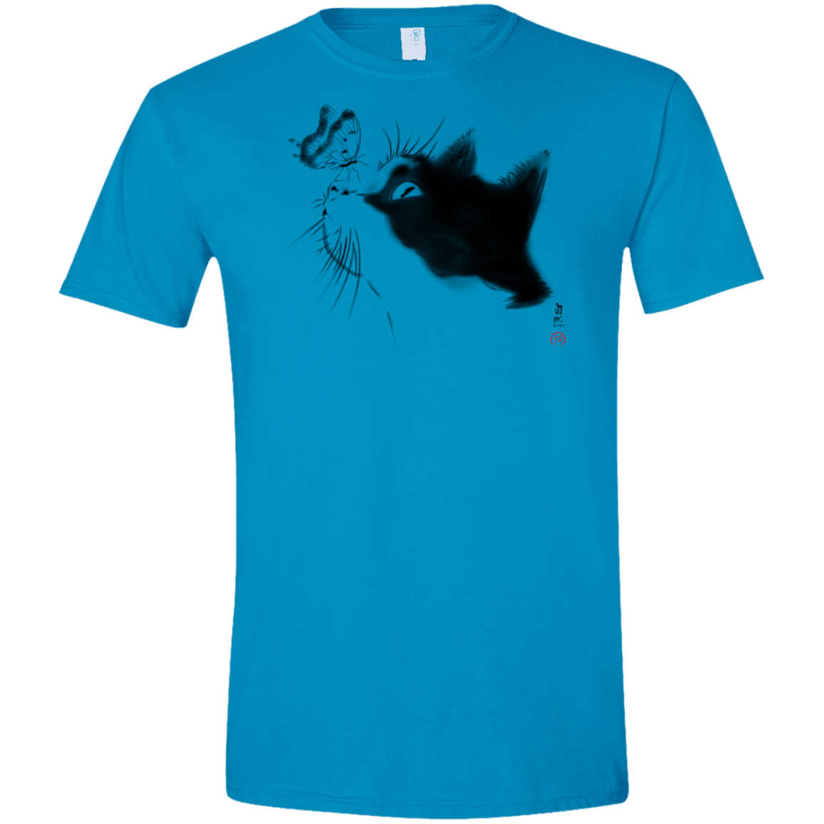 T-Shirts Sapphire / S Curious Cat Men's Semi-Fitted Softstyle