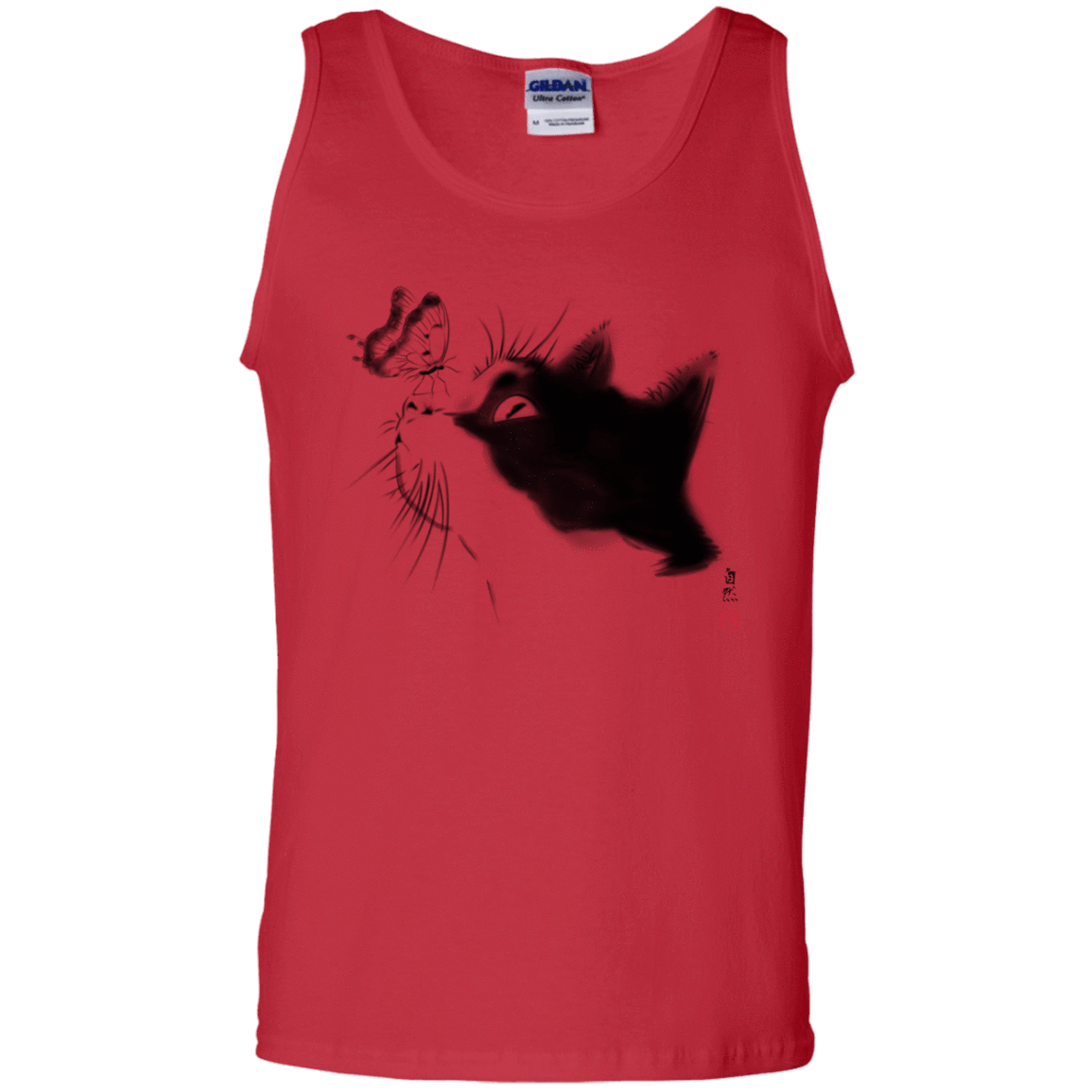 T-Shirts Red / S Curious Cat Men's Tank Top