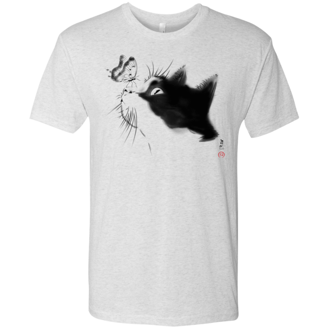 T-Shirts Heather White / S Curious Cat Men's Triblend T-Shirt
