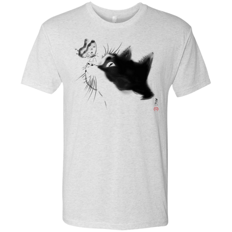 T-Shirts Heather White / S Curious Cat Men's Triblend T-Shirt