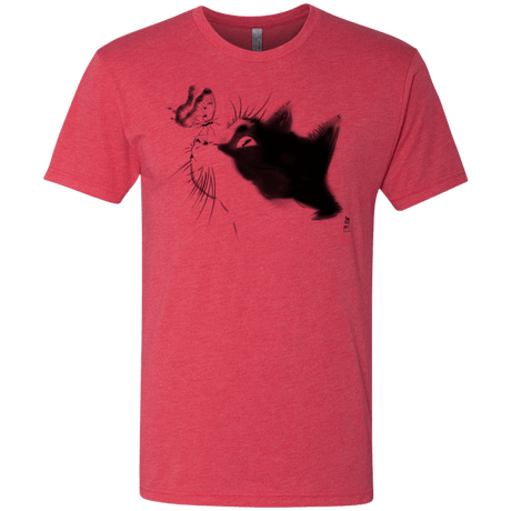 T-Shirts Vintage Red / S Curious Cat Men's Triblend T-Shirt