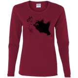 T-Shirts Cardinal / S Curious Cat Women's Long Sleeve T-Shirt