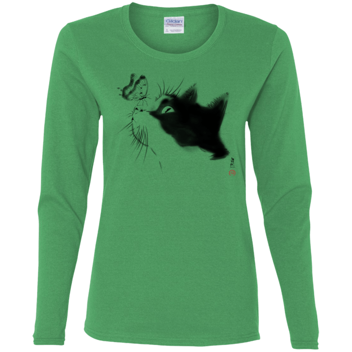 T-Shirts Irish Green / S Curious Cat Women's Long Sleeve T-Shirt