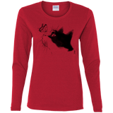 T-Shirts Red / S Curious Cat Women's Long Sleeve T-Shirt