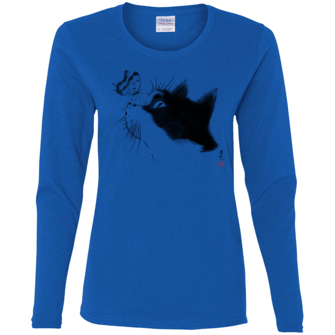 T-Shirts Royal / S Curious Cat Women's Long Sleeve T-Shirt