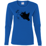 T-Shirts Royal / S Curious Cat Women's Long Sleeve T-Shirt