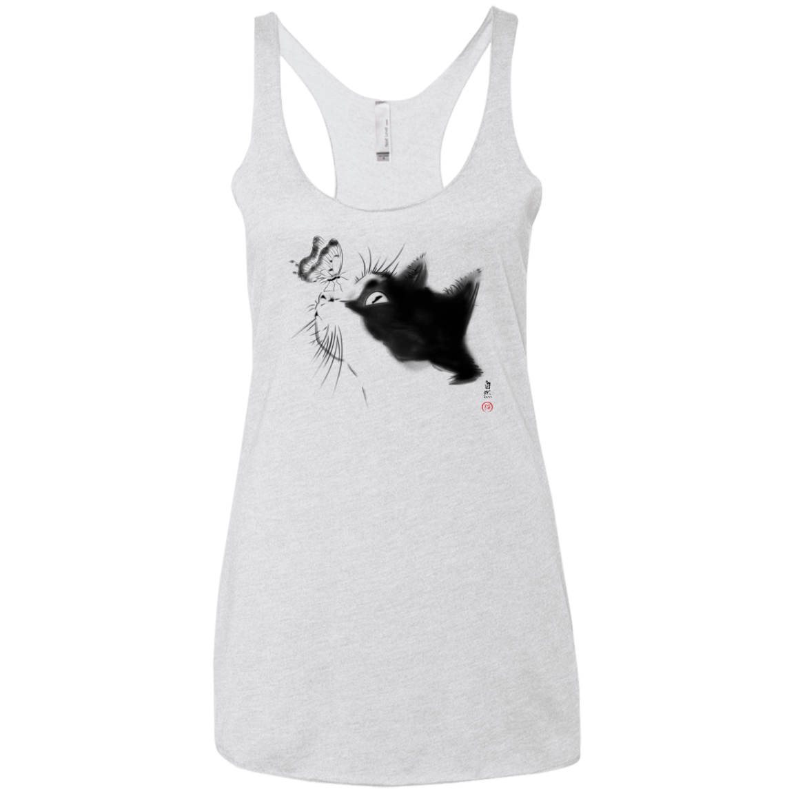 T-Shirts Heather White / X-Small Curious Cat Women's Triblend Racerback Tank