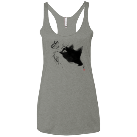 T-Shirts Venetian Grey / X-Small Curious Cat Women's Triblend Racerback Tank